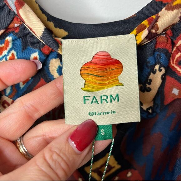 FARM Rio Hearts Ikat Black Maxi Dress S - Picture 5 of 11